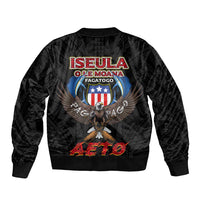 American Samoa Fautasi Bomber Jacket Pago Pago Aeto and Iseula o le Moana of Fagatogo Black Color - Polynesian Pride