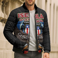 American Samoa Fautasi Bomber Puffer Jacket Pago Pago Aeto and Iseula o le Moana of Fagatogo Black Color - Polynesian Pride