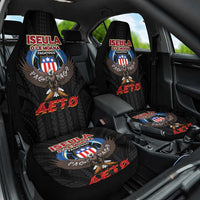 American Samoa Fautasi Car Seat Cover Pago Pago Aeto and Iseula o le Moana of Fagatogo Black Color - Polynesian Pride