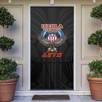 American Samoa Fautasi Door Cover Pago Pago Aeto and Iseula o le Moana of Fagatogo Black Color - Polynesian Pride