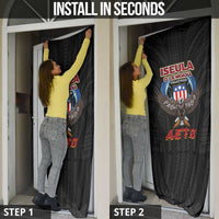 American Samoa Fautasi Door Cover Pago Pago Aeto and Iseula o le Moana of Fagatogo Black Color - Polynesian Pride