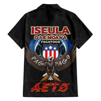 American Samoa Fautasi Family Matching Off Shoulder Maxi Dress and Hawaiian Shirt Pago Pago Aeto and Iseula o le Moana of Fagatogo Black Color - Polynesian Pride