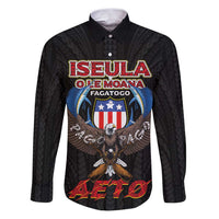 American Samoa Fautasi Family Matching Puletasi and Hawaiian Shirt Pago Pago Aeto and Iseula o le Moana of Fagatogo Black Color - Polynesian Pride