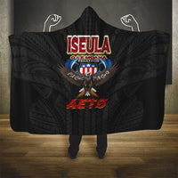 American Samoa Fautasi Hooded Blanket Pago Pago Aeto and Iseula o le Moana of Fagatogo Black Color - Polynesian Pride