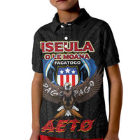 American Samoa Fautasi Kid Polo Shirt Pago Pago Aeto and Iseula o le Moana of Fagatogo Black Color - Polynesian Pride