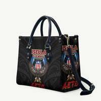 American Samoa Fautasi Leather Bag Pago Pago Aeto and Iseula o le Moana of Fagatogo Black Color - Polynesian Pride
