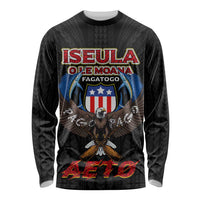 American Samoa Fautasi Long Sleeve Shirt Pago Pago Aeto and Iseula o le Moana of Fagatogo Black Color - Polynesian Pride