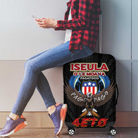 American Samoa Fautasi Luggage Cover Pago Pago Aeto and Iseula o le Moana of Fagatogo Black Color - Polynesian Pride