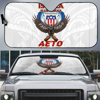 American Samoa Fautasi Auto Sun Shade Pago Pago Aeto and Iseula o le Moana of Fagatogo White Color - Polynesian Pride