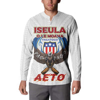 American Samoa Fautasi Button Sweatshirt Pago Pago Aeto and Iseula o le Moana of Fagatogo White Color - Polynesian Pride