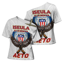 American Samoa Fautasi Cross Shoulder Shirt Pago Pago Aeto and Iseula o le Moana of Fagatogo White Color - Polynesian Pride