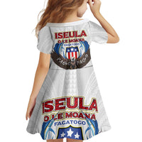 American Samoa Fautasi Family Matching Off Shoulder Short Dress and Hawaiian Shirt Pago Pago Aeto and Iseula o le Moana of Fagatogo White Color - Polynesian Pride