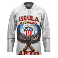 American Samoa Fautasi Hockey Jersey Pago Pago Aeto and Iseula o le Moana of Fagatogo White Color LT03 Unisex White - Polynesian Pride