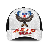 American Samoa Fautasi Mesh Trucker Cap Pago Pago Aeto and Iseula o le Moana of Fagatogo White Color - Polynesian Pride