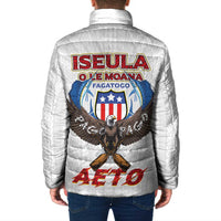 American Samoa Fautasi Padded Jacket Pago Pago Aeto and Iseula o le Moana of Fagatogo White Color - Polynesian Pride
