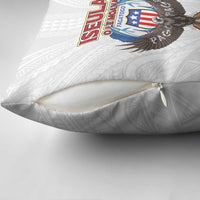 American Samoa Fautasi Pillow Cover Pago Pago Aeto and Iseula o le Moana of Fagatogo White Color - Polynesian Pride