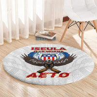 American Samoa Fautasi Round Carpet Pago Pago Aeto and Iseula o le Moana of Fagatogo White Color - Polynesian Pride