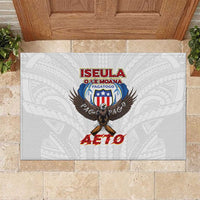 American Samoa Fautasi Rubber Doormat Pago Pago Aeto and Iseula o le Moana of Fagatogo White Color - Polynesian Pride