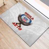 American Samoa Fautasi Rubber Doormat Pago Pago Aeto and Iseula o le Moana of Fagatogo White Color - Polynesian Pride