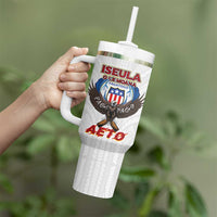 American Samoa Fautasi Tumbler With Handle Pago Pago Aeto and Iseula o le Moana of Fagatogo White Color - Polynesian Pride