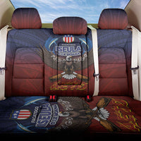 American Samoa Fautasi Back Car Seat Cover Pago Pago Aeto and Iseula o le Moana of Fagatogo Red-Blue - Polynesian Pride