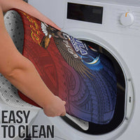 American Samoa Fautasi Bathroom Set Pago Pago Aeto and Iseula o le Moana of Fagatogo Red-Blue - Polynesian Pride