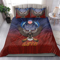 American Samoa Fautasi Bedding Set Pago Pago Aeto and Iseula o le Moana of Fagatogo Red-Blue - Polynesian Pride