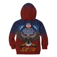 American Samoa Fautasi Kid Hoodie Pago Pago Aeto and Iseula o le Moana of Fagatogo Red-Blue - Polynesian Pride