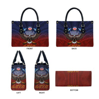 American Samoa Fautasi Leather Bag Pago Pago Aeto and Iseula o le Moana of Fagatogo Red-Blue - Polynesian Pride