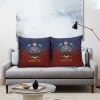 American Samoa Fautasi Pillow Cover Pago Pago Aeto and Iseula o le Moana of Fagatogo Red-Blue - Polynesian Pride
