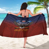 American Samoa Fautasi Sarong Pago Pago Aeto and Iseula o le Moana of Fagatogo Red-Blue - Polynesian Pride