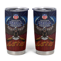American Samoa Fautasi Tumbler Cup Pago Pago Aeto and Iseula o le Moana of Fagatogo Red-Blue - Polynesian Pride