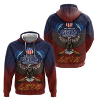 American Samoa Fautasi Zip Hoodie Pago Pago Aeto and Iseula o le Moana of Fagatogo Red-Blue - Polynesian Pride