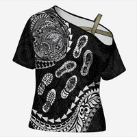 Hawaii Running Cross Shoulder Shirt Polynesian Tribal Tattoo
