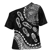 Hawaii Running Cross Shoulder Shirt Polynesian Tribal Tattoo