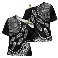 Hawaii Running Cross Shoulder Shirt Polynesian Tribal Tattoo