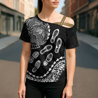 Hawaii Running Cross Shoulder Shirt Polynesian Tribal Tattoo
