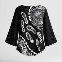 Hawaii Running Kimono Sleeve Blouse Polynesian Tribal Tattoo