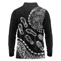 Hawaii Running Long Sleeve Polo Shirt Polynesian Tribal Tattoo