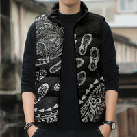 Hawaii Running Sleeveless Puffer Jacket Polynesian Tribal Tattoo