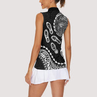 Hawaii Running Women Sleeveless Polo Shirt Polynesian Tribal Tattoo