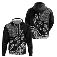 Hawaii Running Zip Hoodie Polynesian Tribal Tattoo