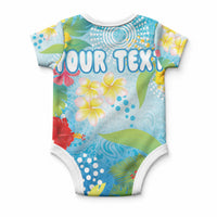 Personalized Hawaii Marathon Baby Onesie Polynesian Motif Tropical Style