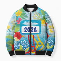 Personalized Hawaii Marathon Bomber Puffer Jacket Polynesian Motif Tropical Style