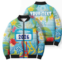 Personalized Hawaii Marathon Bomber Puffer Jacket Polynesian Motif Tropical Style