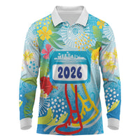 Personalized Hawaii Marathon Long Sleeve Polo Shirt Polynesian Motif Tropical Style