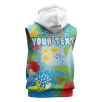 Personalized Hawaii Marathon Sleeveless Zip Hoodie Polynesian Motif Tropical Style