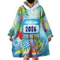 Personalized Hawaii Marathon Wearable Blanket Hoodie Polynesian Motif Tropical Style