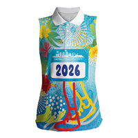 Personalized Hawaii Marathon Women Sleeveless Polo Shirt Polynesian Motif Tropical Style