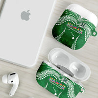 Hawaii Rainbow Warriors AirPods Case Polynesian Motif Green Color